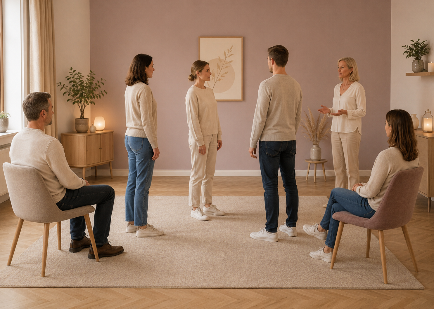 Symbolische Darstellung einer Familien- und Systemaufstellung