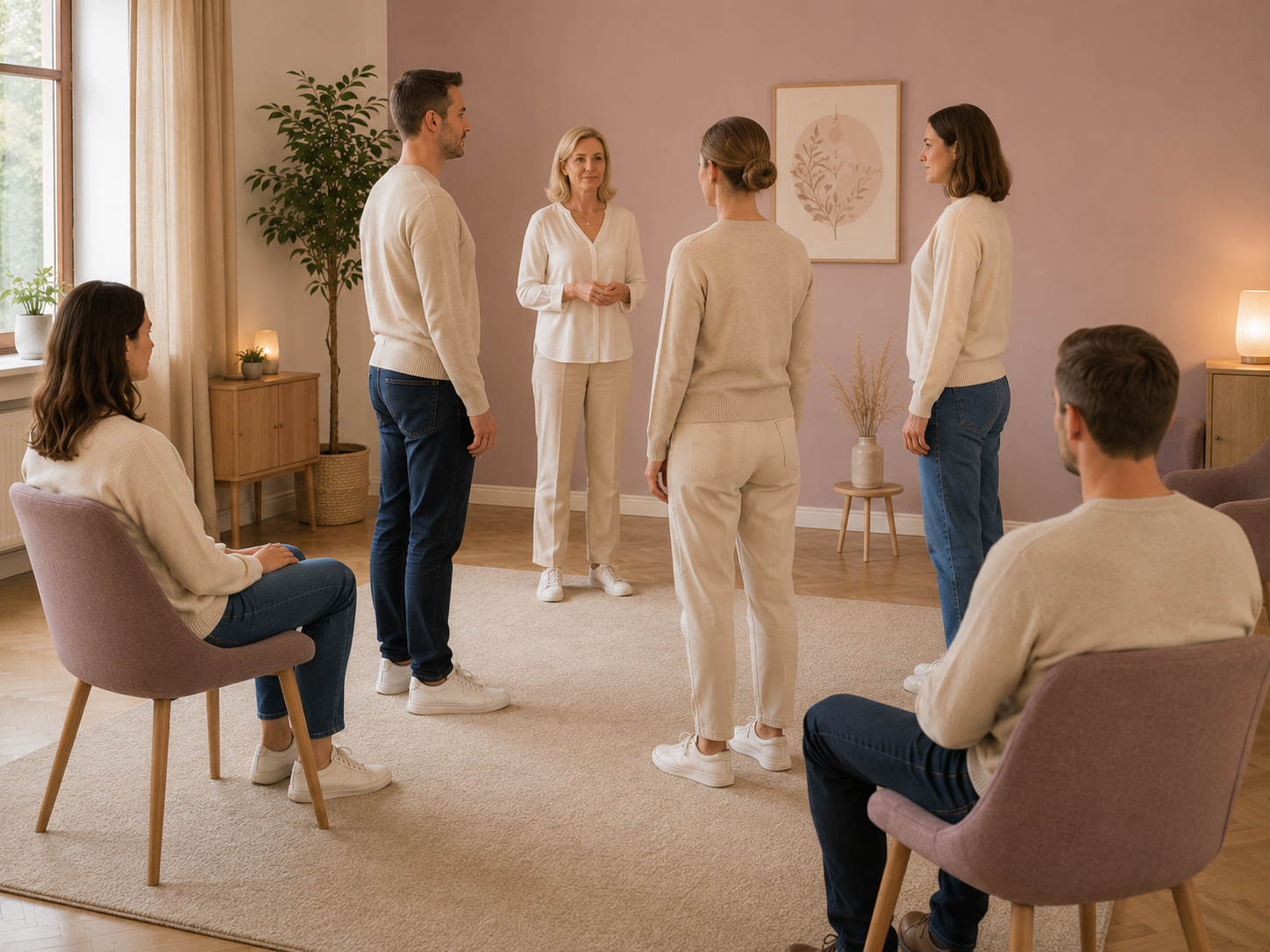 Symbolische Darstellung einer Familien- und Systemaufstellung