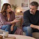 Partner will keine Paartherapie: Eine Frau sucht das Gespräch, der Mann blickt zurückhaltend zur Seite