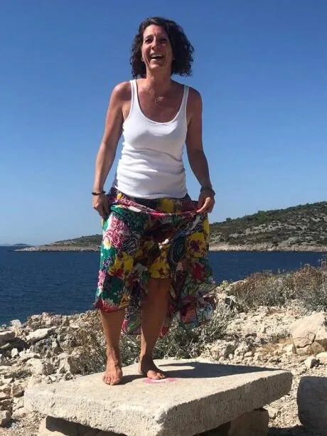 Sabine Storms bei einem Aufenthalt am Meer