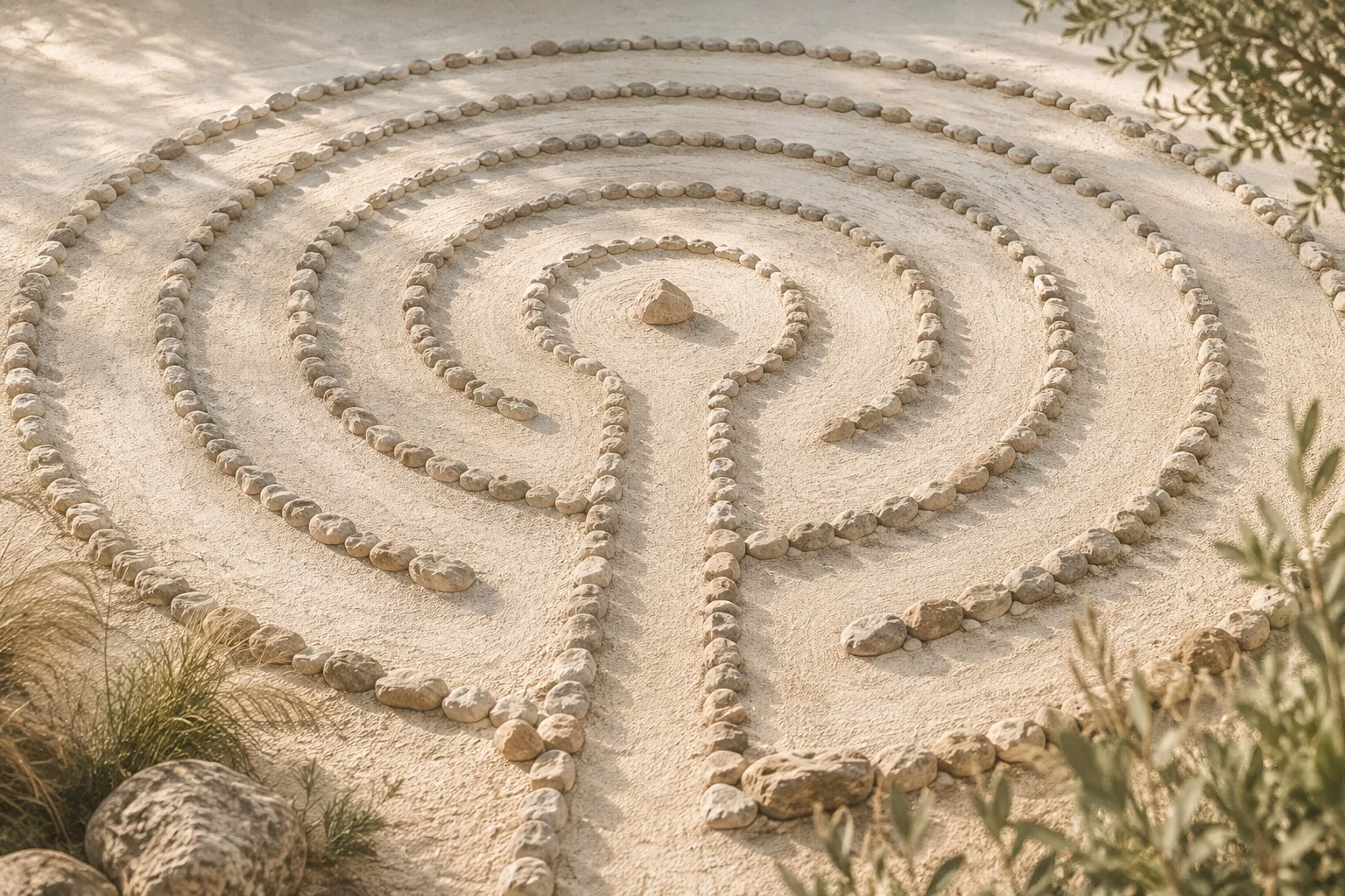 Steinlabyrinth als Symbol für Orientierung und neue Wege