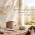 Tasse am Fenster mit dem Schriftzug: Psychotherapie in Mechernich – Wie finde ich kurzfristig einen Therapieplatz?